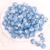 top view of a pile of 16mm Blue Rose Bubblegum Beads