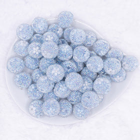 16mm Blue with White Flowers luxury acrylic beads