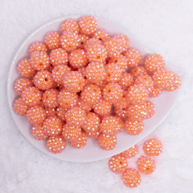 16mm Bright Orange Rhinestone AB Chunky Bubblegum Jewelry Beads
