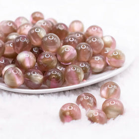 16mm Brown Illusion Glitter Bubblegum Bead