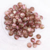 top view of a pile of 16mm Brown Illusion Glitter Bubblegum Bead