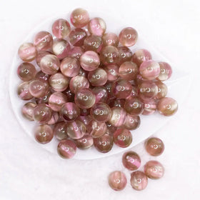 16mm Brown Illusion Glitter Bubblegum Bead