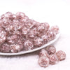 front view of a pile of 16mm Brown Rose Bubblegum Beads