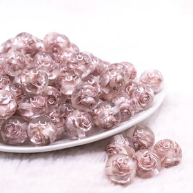 16mm Brown Rose Bubblegum Beads