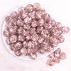 top view of a pile of 16mm Brown Rose Bubblegum Beads