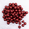 top view of a pile of 16mm Burnt Umber Faux Pearl Acrylic Bubblegum Jewelry Beads