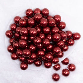 16mm Burnt Umber Faux Pearl Acrylic Bubblegum Jewelry Beads