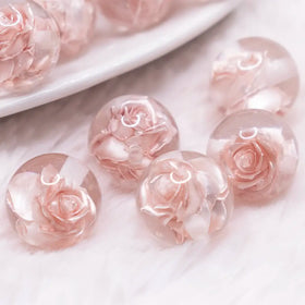 16mm Champagne Gold Rose Bubblegum Beads