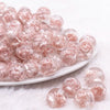 front view of a pile of 16mm Champagne Gold Rose Bubblegum Beads