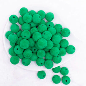 16mm Christmas Green Velvet Bubblegum Bead