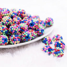 16mm Confetti Rhinestone Bubblegum Beads