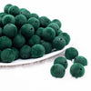 front view of a pile of 16mm Forest Green Velvet Bubblegum Bead