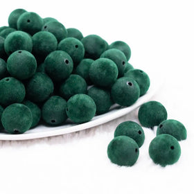 16mm Forest Green Velvet Bubblegum Bead