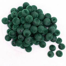 16mm Forest Green Velvet Bubblegum Bead