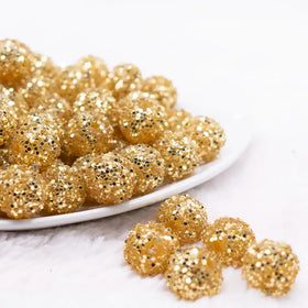 16mm Gold Sequin Confetti Bubblegum Beads
