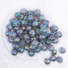 top view of a pile of 16mm Gray Opalescence Bubblegum Bead