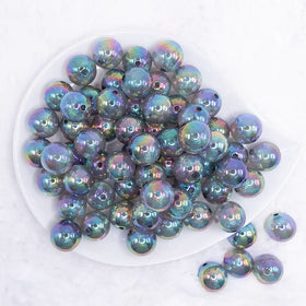 16mm Gray Opalescence Bubblegum Bead