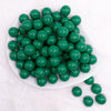 front view of a pile of 16mm Green Solid Acrylic Bubblegum Jewelry Beadsx