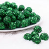 front view of a pile of 16mm Green Sequin Confetti Bubblegum Beads