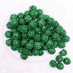 16mm Green Sequin Confetti Bubblegum Beads