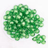 top view of a pile of 16mm Green Foil Bubblegum Beads