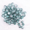 top view of a pile of 16mm Green Illusion Glitter Bubblegum Bead