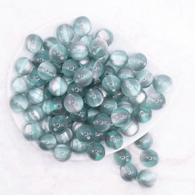 16mm Green Illusion Glitter Bubblegum Bead