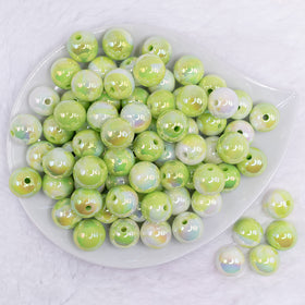 16mm Green Ombre Solid AB Bubblegum Beads