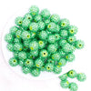 top view of a pile of 16mm Green Rhinestone AB Bubblegum Beads