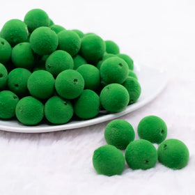 16mm Green Velvet Bubblegum Bead