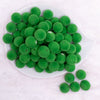 top view of a pile of 16mm Green Velvet Bubblegum Bead