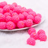 front view of a pile of 16mm Hot Pink on Hot Pink Rhinestone Bubblegum Beads