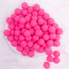 top view of a pile of 16mm Hot Pink on Hot Pink Rhinestone Bubblegum Beads