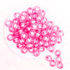 top view of a pile of 16mm Hot Pink Frosted Pumpkin Shaped Bubblegum Bead