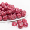 front view of a pile of 16mm Hot Pink Glitter Twinkle Bubblegum Beads