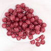 top view of a pile of 16mm Hot Pink Glitter Twinkle Bubblegum Beads