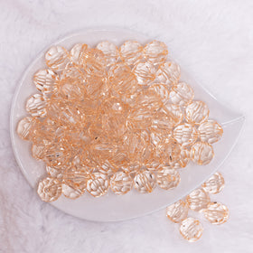 16mm Light Orange Transparent Faceted Bubblegum Beads