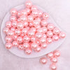 top view of a pile of 16mm Light Pink Faux Pearl Acrylic Bubblegum Jewelry Beads