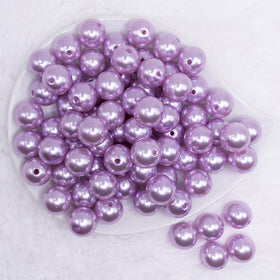 16mm Light Purple Faux Pearl Bubblegum Beads