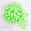 top view of a pile of 16mm Lime Green on Lime Green Rhinestone Bubblegum Beads