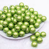 front view of a pile of 16mm Lime Green Miracle Bubblegum Bead
