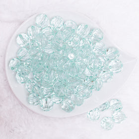 16mm Mint Green Transparent Faceted Bubblegum Beads
