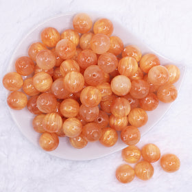 16mm Orange Luster Bubblegum Beads