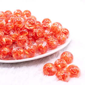 16mm Orange Rose Bubblegum Beads