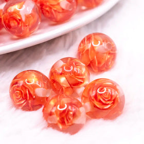 16mm Orange Rose Bubblegum Beads