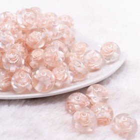 16mm Peach Rose Bubblegum Beads