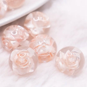 16mm Peach Rose Bubblegum Beads