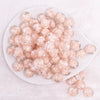 top view of a pile of 16mm Peach Rose Bubblegum Beads