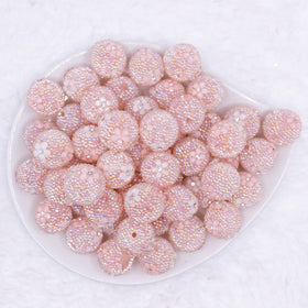 16mm Peach with Peach Flowers luxury acrylic beads