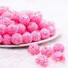 front view of a pile of 16mm Pink Sequin Confetti Bubblegum Beads